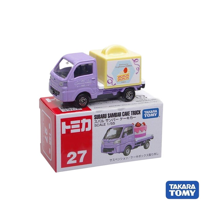 TAKARA TOMY تاكارا تومي توميكا 27 شاحنة سوبارو سامبار كيك مصنوعة من المعدن (1:55، بنفسجي) - Image 1